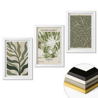 WANDBILDER 3er-Set - 20x30 cm Weißer Rahmen - Pflanzenmuster, Boho-Dekorationen - Weiß, Kunststoff (20/30cm) - ArtPrintCave