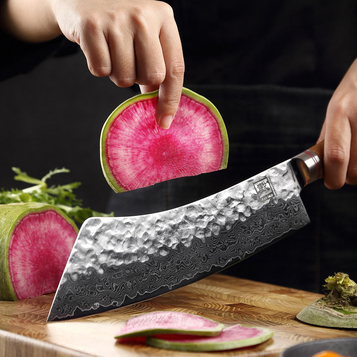 BLOCKMESSER 22,5 cm - Braun, Holz/Metall (37cm) - Zayiko