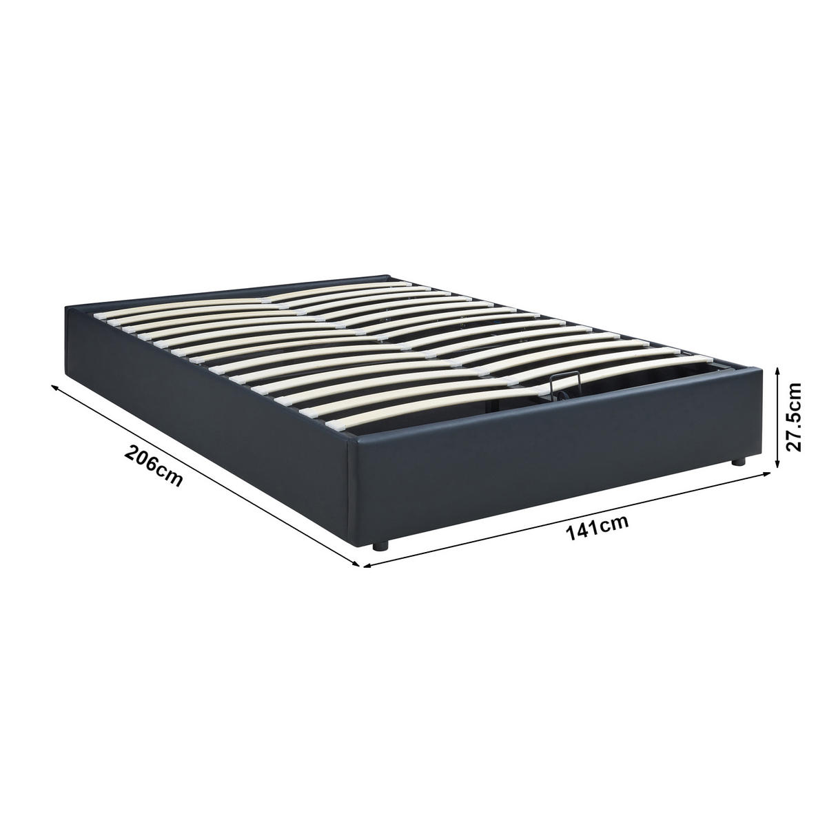 ČALOUNĚNÁ POSTEL Nola - černá, kompozitní dřevo/textil (140/200cm) - [en.casa]