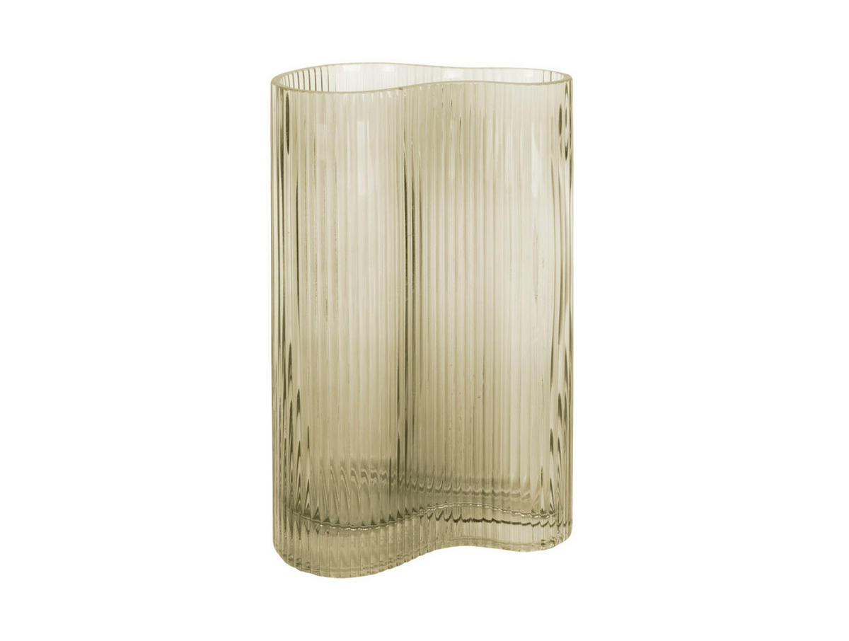 VASE Allure Wave 16/9/27 cm - Grün, Glas (27cm) - Present Time