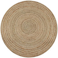 HANDWEBTEPPICH Rund 120 cm aus Geflochtene Jute - Naturfarben, Textil (120/120cm) - vidaXL