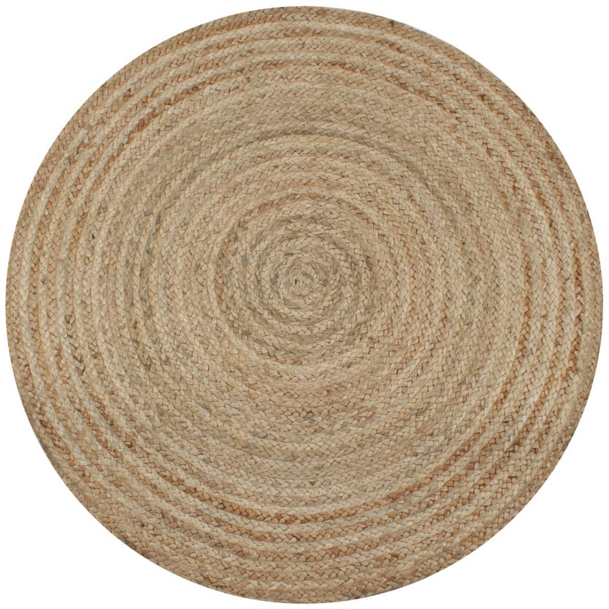 HANDWEBTEPPICH Rund 120 cm aus Geflochtene Jute - Naturfarben, Textil (120/120cm) - vidaXL