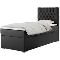 BOXBETT PERA 90/200 Schwarz Kunstleder - H3 - Rechts Seite - Schwarz, Holz/Textil (90/200cm) - MKS