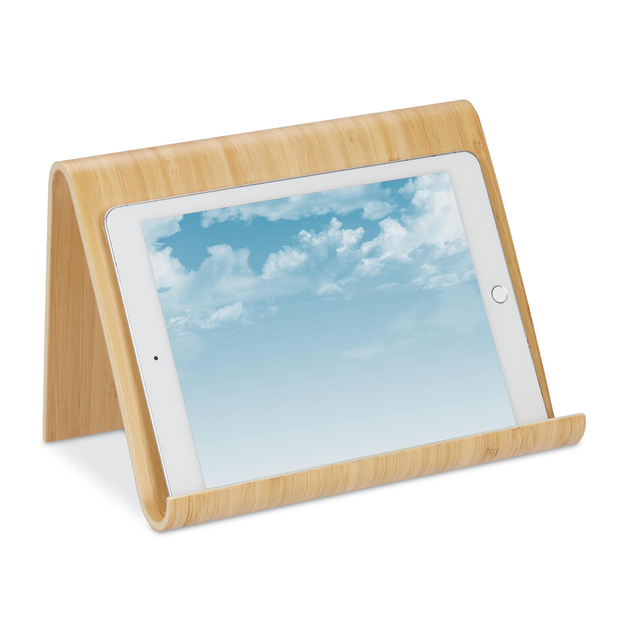 Relaxdays STOJAN Přírodní dřevo na tablet