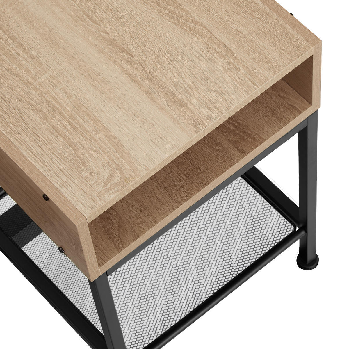NACHTSCHRANK Harlow,40,5 x 40,5 x 59 cm,Industrial Holz hell, Eiche Sonoma - Naturfarben, Holzwerkstoff (40.5/59/40.5cm) - tectake