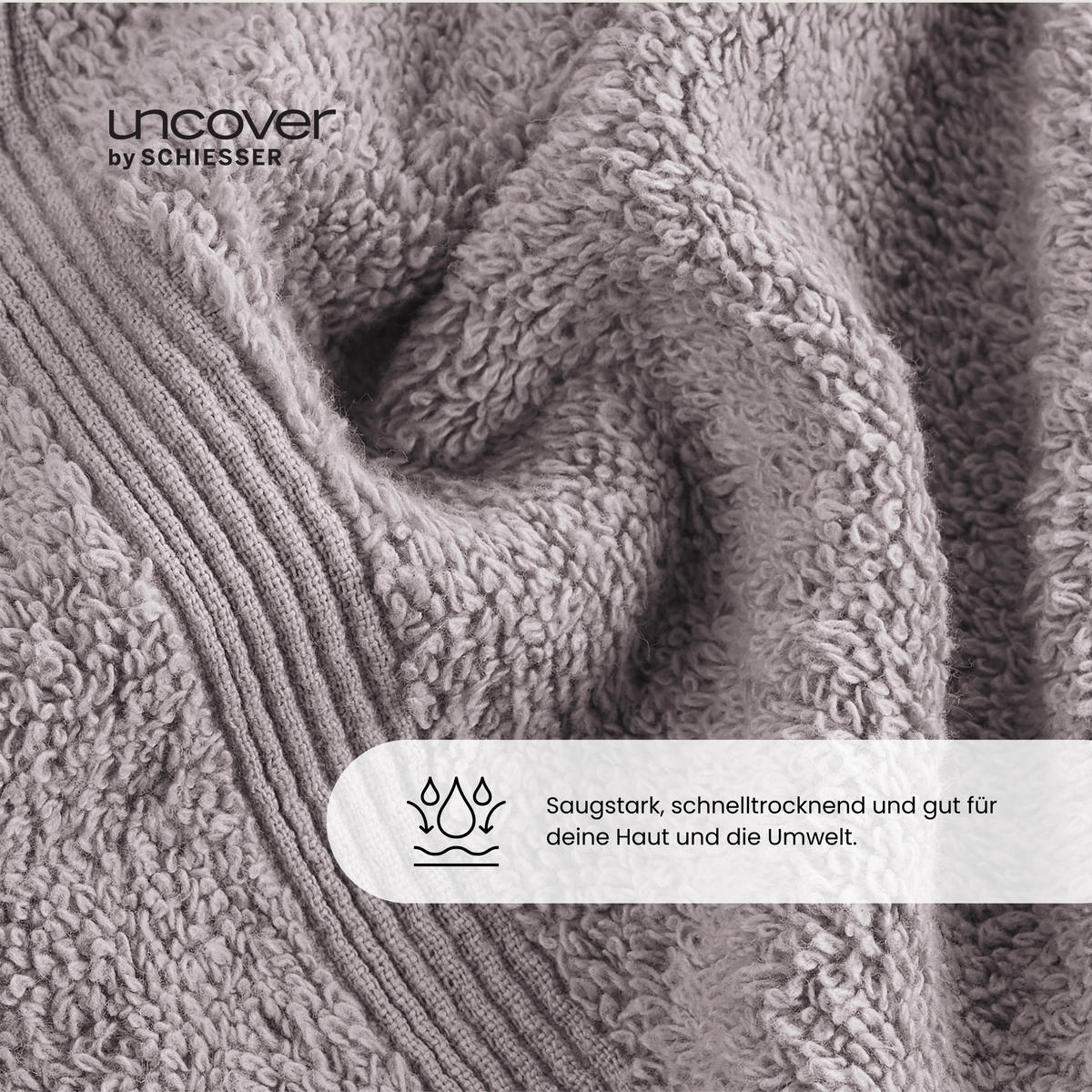 DUSCHTUCHSET Brooklyn - 2-teilig - 70 x 140 cm - Hellgrau - Hellgrau, Textil (70/140cm) - Uncover by Schiesser