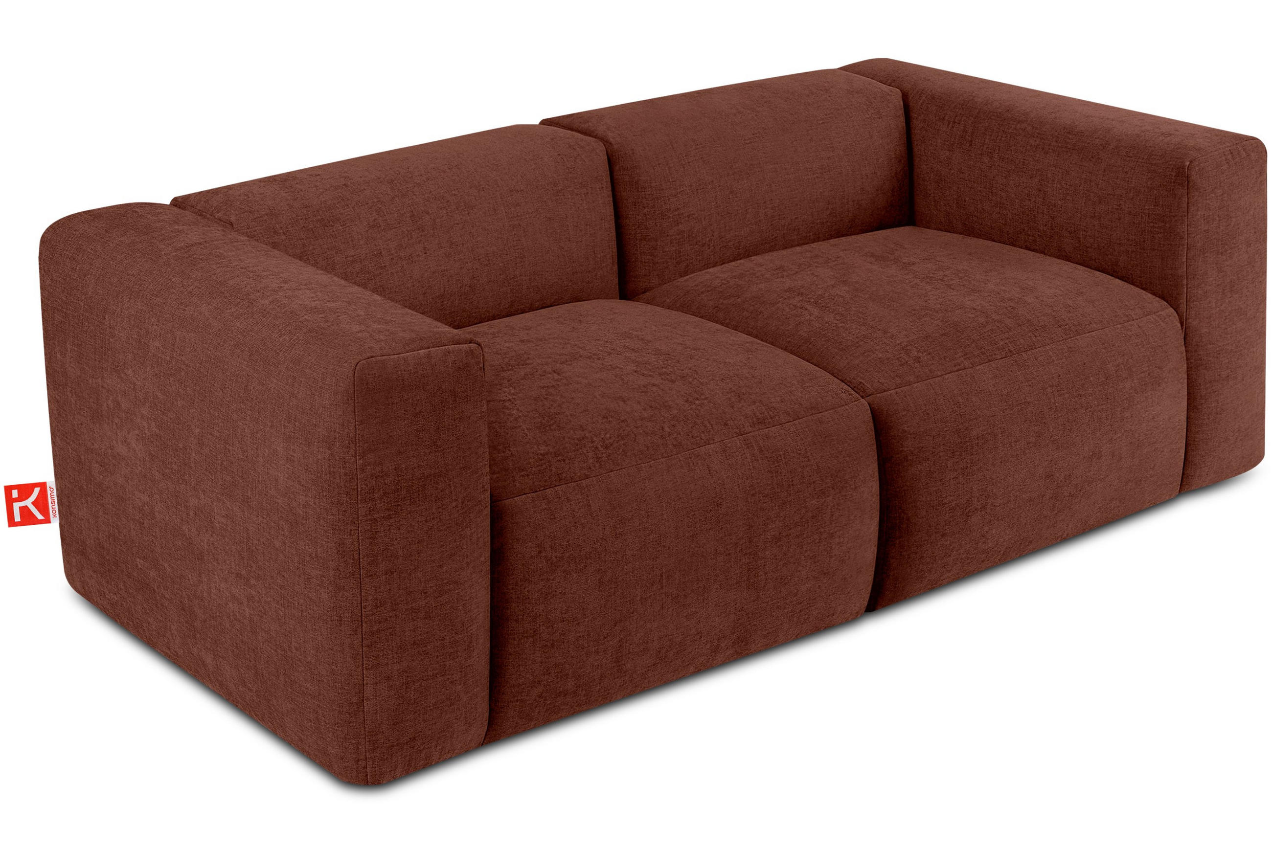2-SITZER-MODULSOFA BUFFO mit extrem weicher und bequemer Sitzfläche, Gewebestoff, orange - Dunkelorange, Textil (210/73/96cm) - KONSIMO®