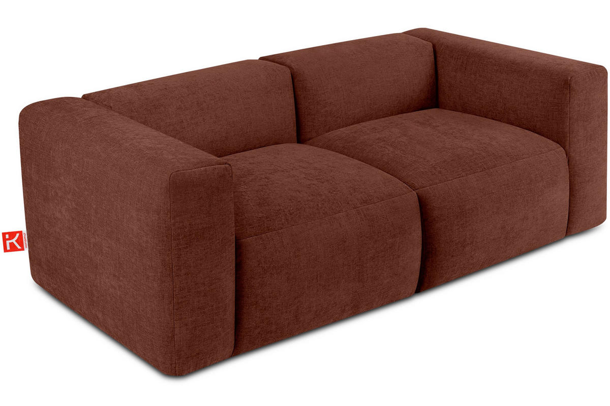2-SITZER-MODULSOFA BUFFO mit extrem weicher und bequemer Sitzfläche, Gewebestoff, orange - Dunkelorange, Textil (210/73/96cm) - KONSIMO®