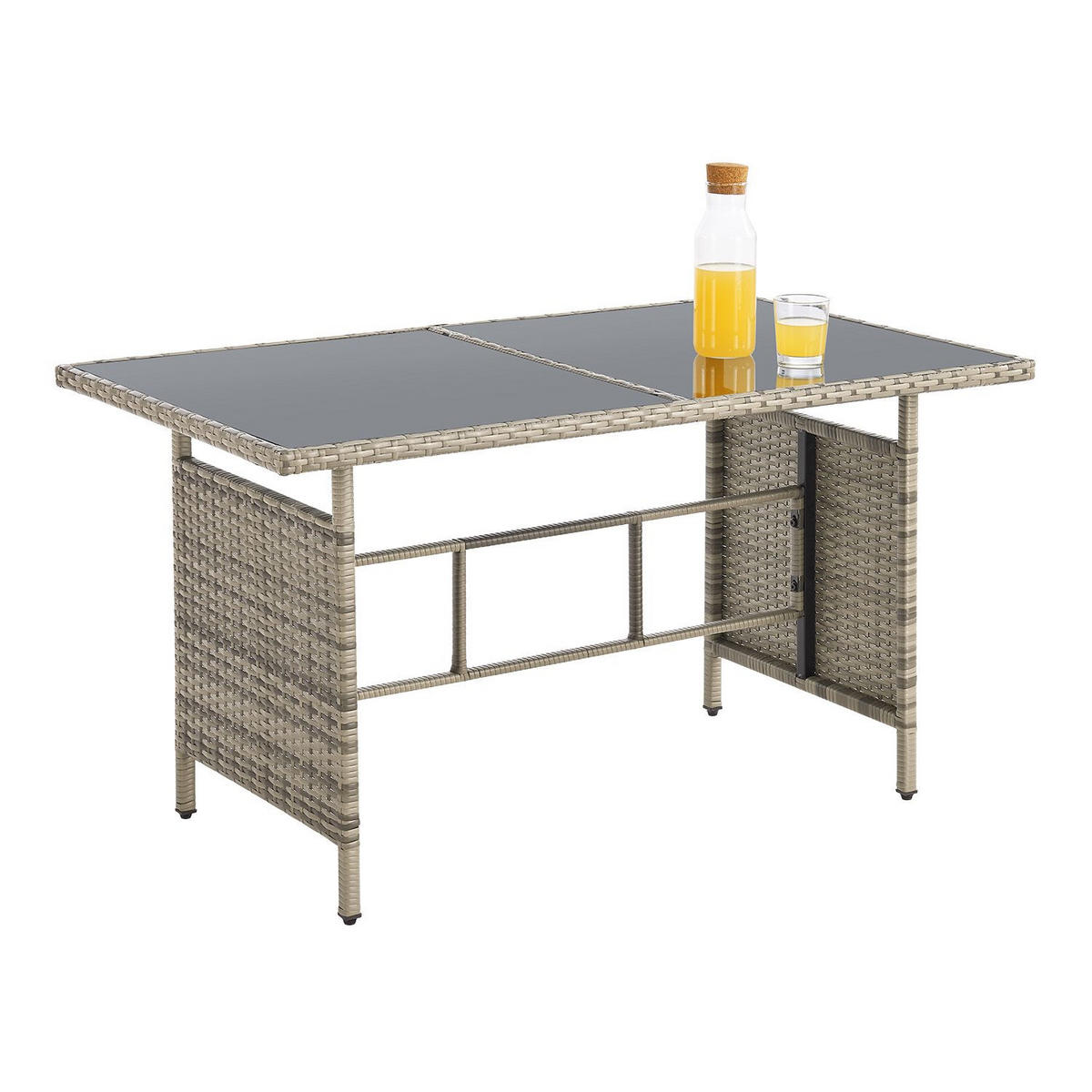 SITZGRUPPE Turin dunkelgrau Polyrattan - Grau, Kunststoff - Juskys