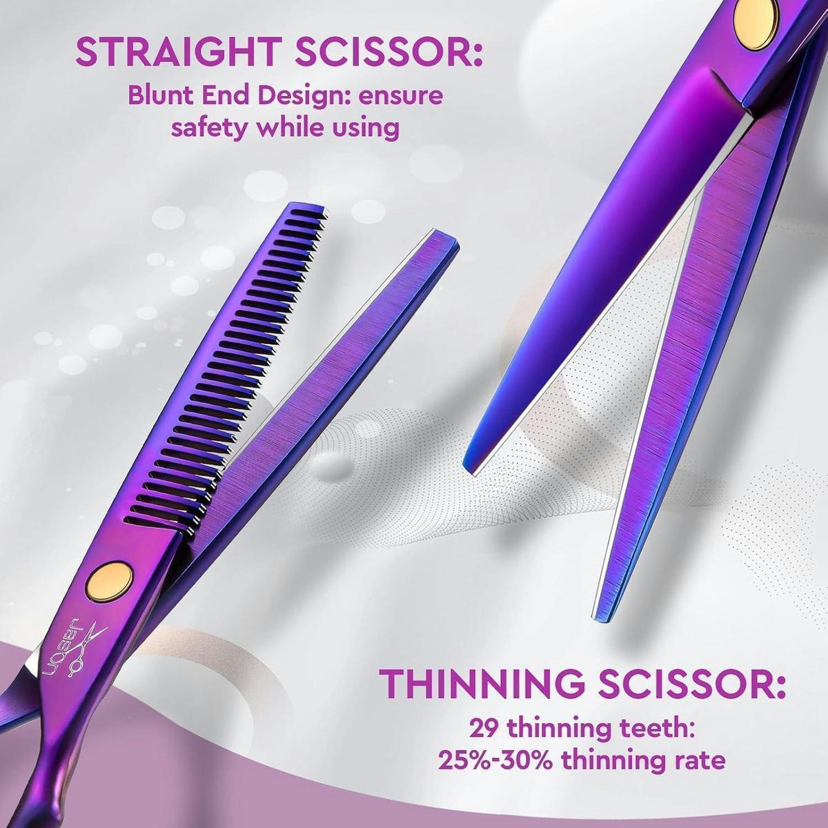 FRISEURSCHEREN Set 10-teilig Lila - Lila, Metall (7/1/17cm)