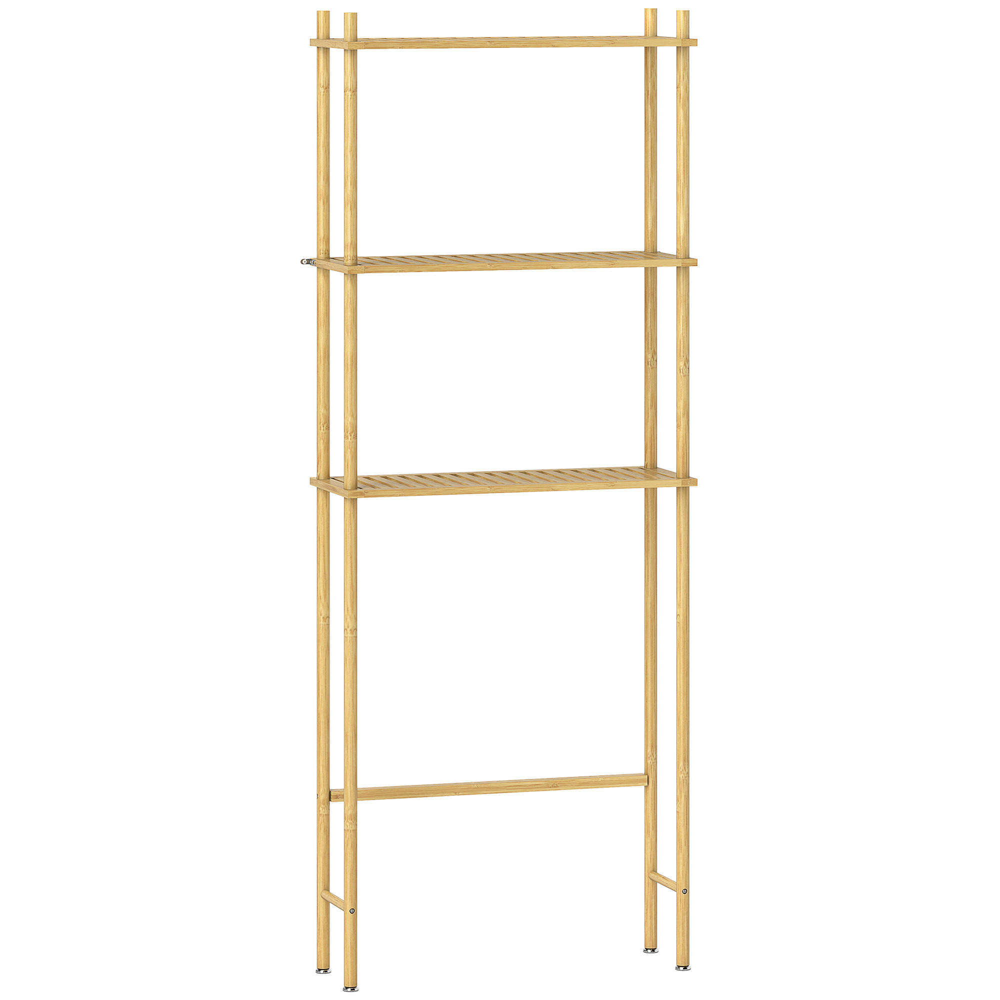 Toilettenregal Bambus Naturholz - Naturfarben, Holzwerkstoff (25.5/181/69cm) - HOMCOM