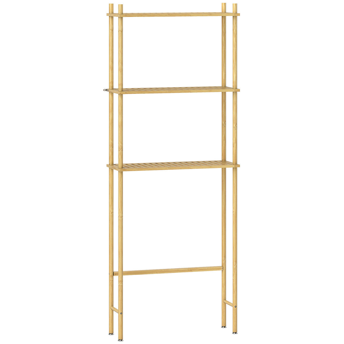 Toilettenregal Bambus Naturholz - Naturfarben, Holzwerkstoff (25.5/181/69cm) - HOMCOM