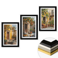 WANDBILDER 3er-Set - 20x30 cm Schwarzer Rahmen - Zitrusfrüchte, Hofpflanzen - Schwarz, Kunststoff (20/30cm) - ArtPrintCave