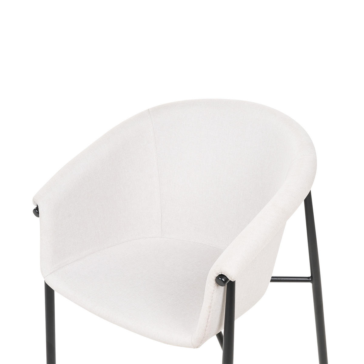 ESSZIMMERSTUHL 2er-Set Polyester Beige Ames - Beige, Textil/Metall (57/80/56cm) - Beliani