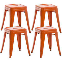 SITZHOCKER 4er Set Arvida orange - Orange, Metall (40/46/40cm) - TPFLiving