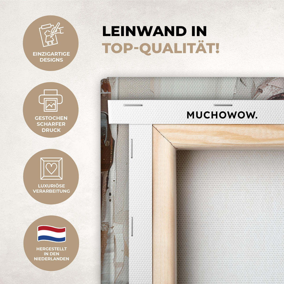 LEINWANDBILD Frau - Lackierung - Porträt - Modern Wanddeko 90x60 cm - Altrosa, Textil (90/60cm) - MuchoWow