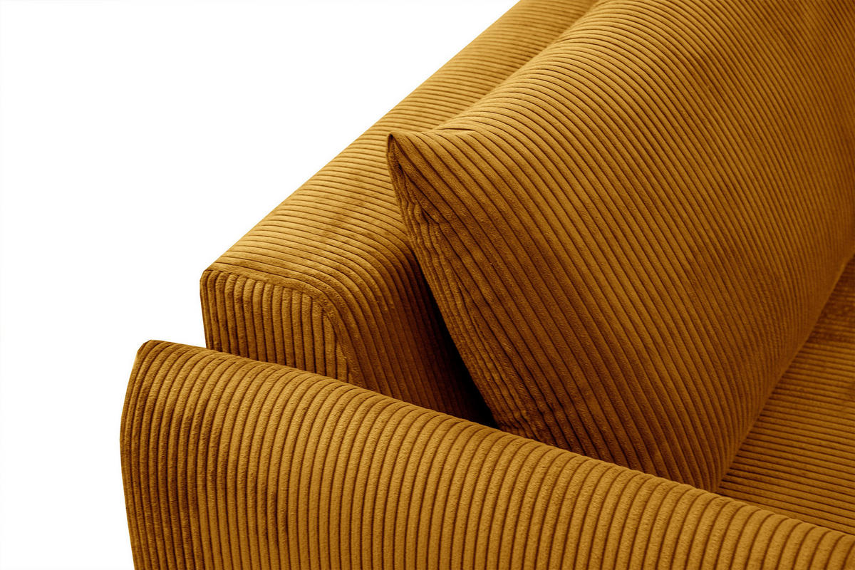 ECKSOFA TAUER 5-Sitzer, honig - Schwarz/Honig, Holzwerkstoff/Kunststoff (174/292cm) - Courtois Laville