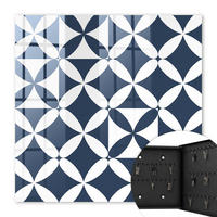 SCHLÜSSELBOX Schwarz 30x30 cm- Türöffnung nach rechts - Geometrische Eleganz - Dunkelblau, Metall (30/30/5cm) - TULUP