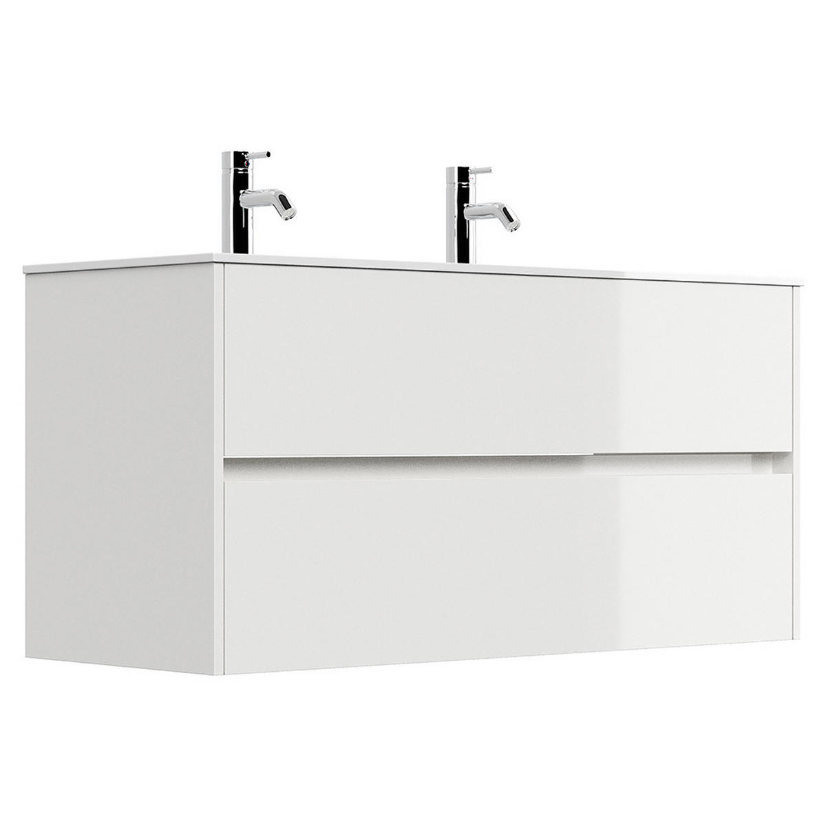 DOPPELWASCHTISCH Livigno-02 - Weiß, Holzwerkstoff (120/59/47cm) - Lomado