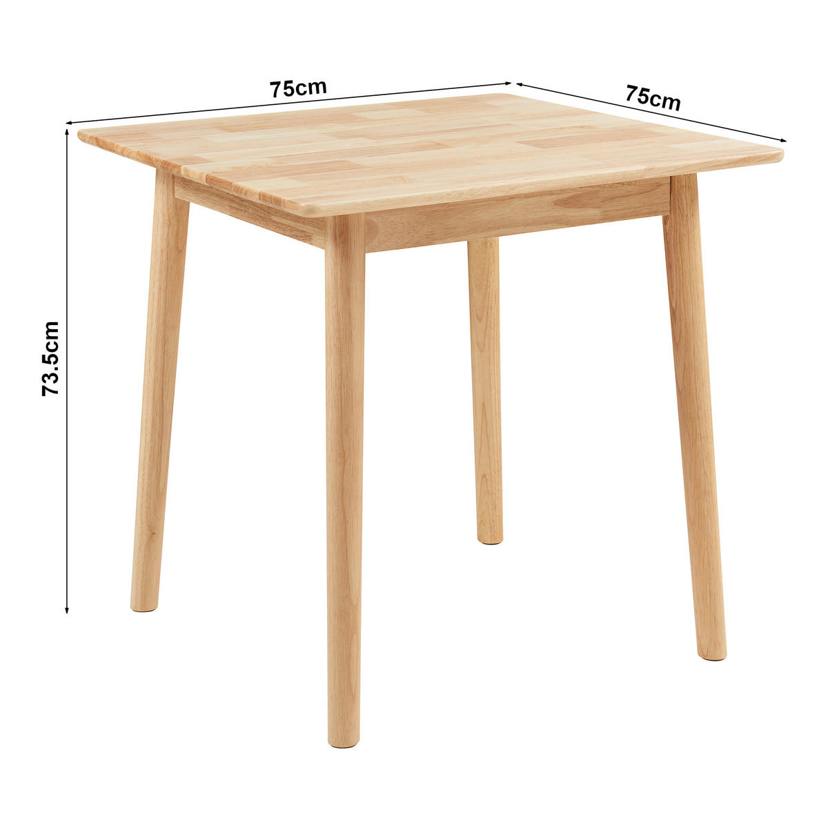 JÍDELNÍ STŮL Klijori - přírodní, dřevo (75/75/73.5cm) - [en.casa]