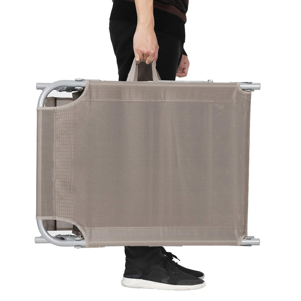 SONNENLIEGE GARTENLIEGE - Taupe, Textil (193/30/53cm) - Hansiro