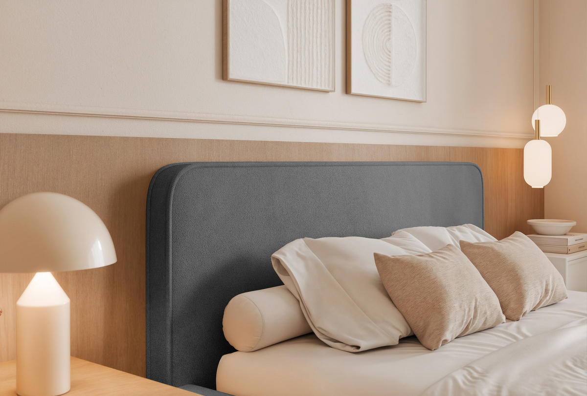 POLSTERBETT Monteli 140x200 cm, Grau - Grau, Textil (140/200cm) - Fedve