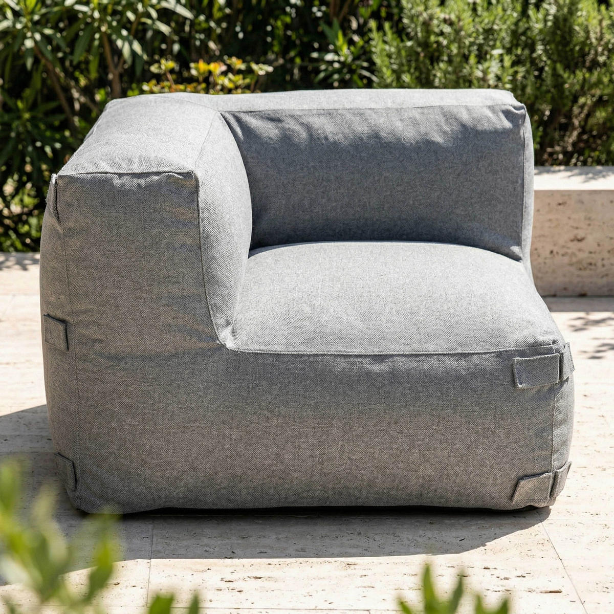 GARTENSOFA mit 2 Sitzplätzen, Grau - Grau, Textil (170/65/85cm) - Oviala