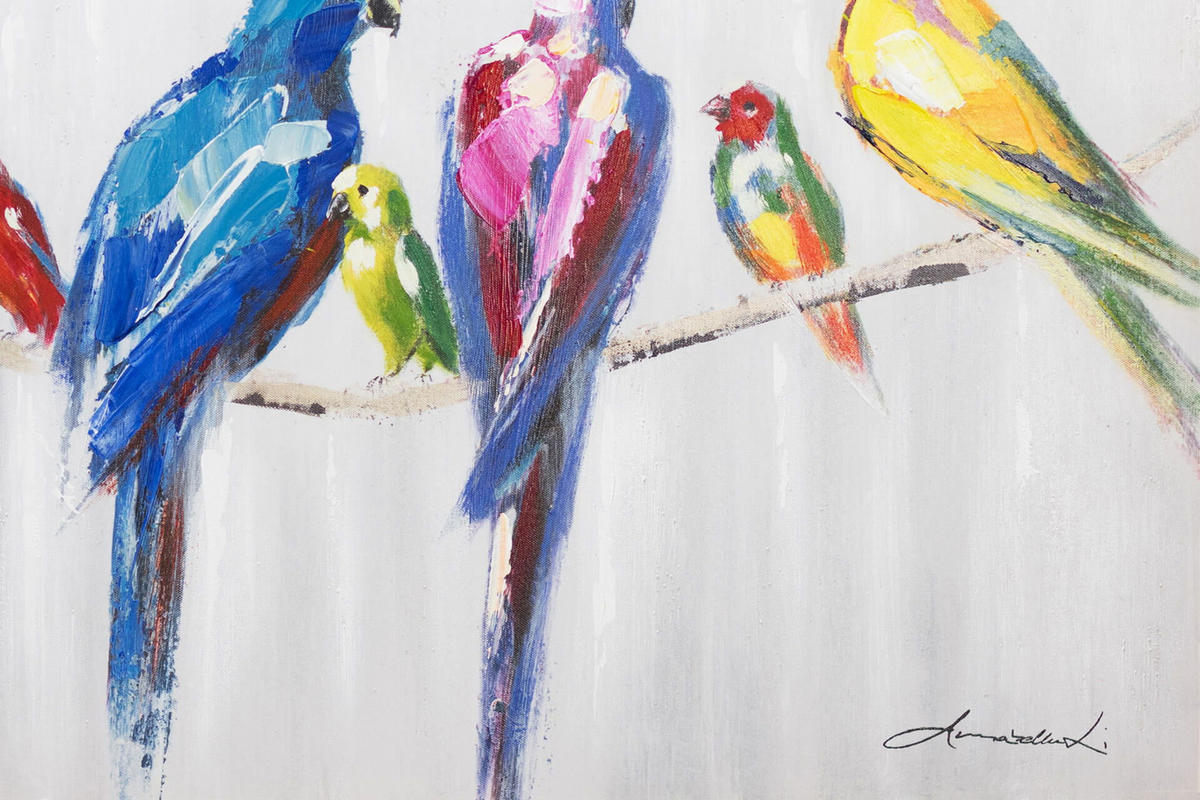ACRYLBILD HANDGEMALT 120/60 cm - Multicolor/Weiß, Holz/Textil (120/60cm) - KUNSTLOFT