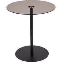 BEISTELLTISCH aus Metall mit Glasplatte Braun 40/40/43 cm - Schwarz, Glas (40/40/43cm) - Home Styling Collection