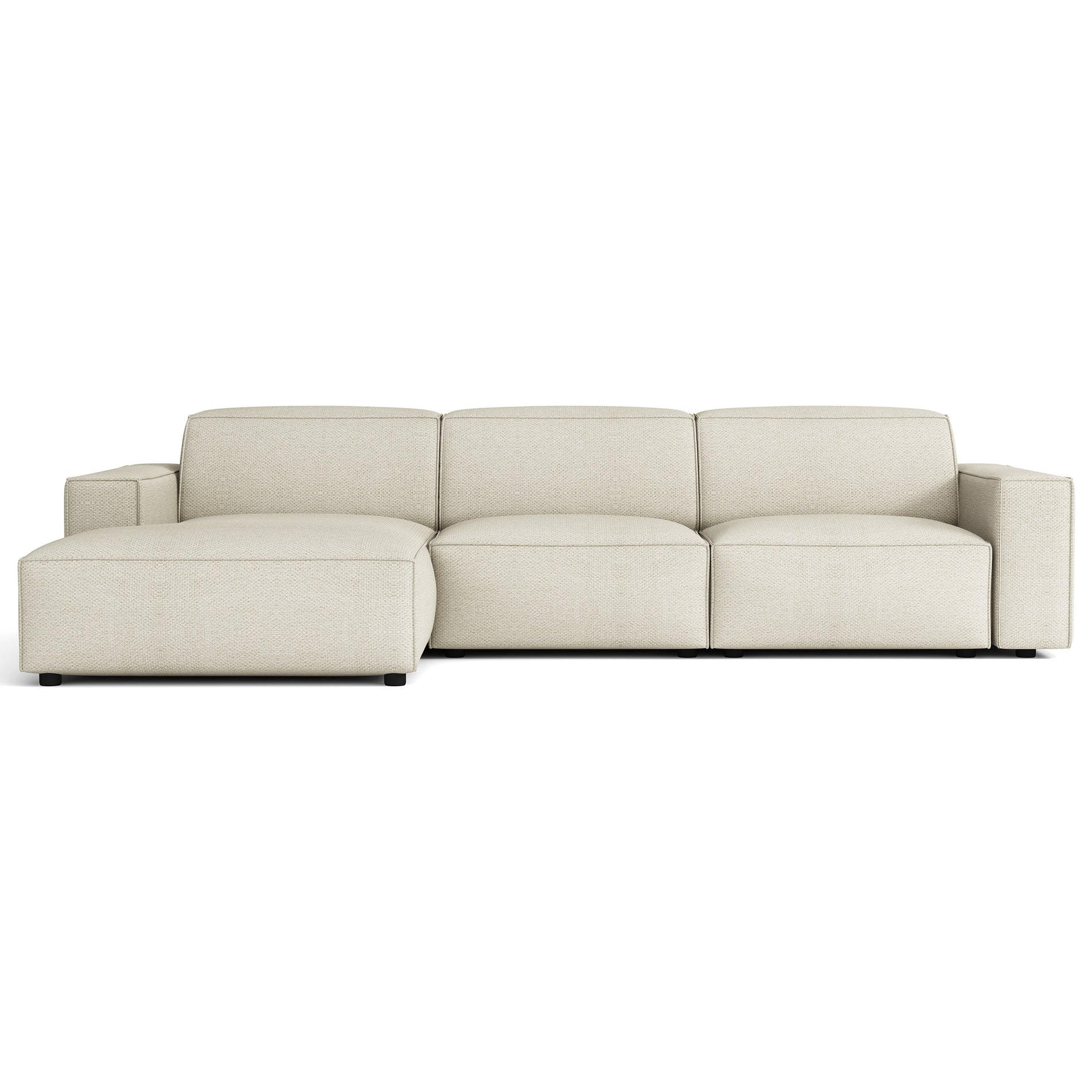 ECKSOFA Sellmo 287 cm - Creme/Schwarz, Kunststoff/Textil (292/166cm) - Selsey