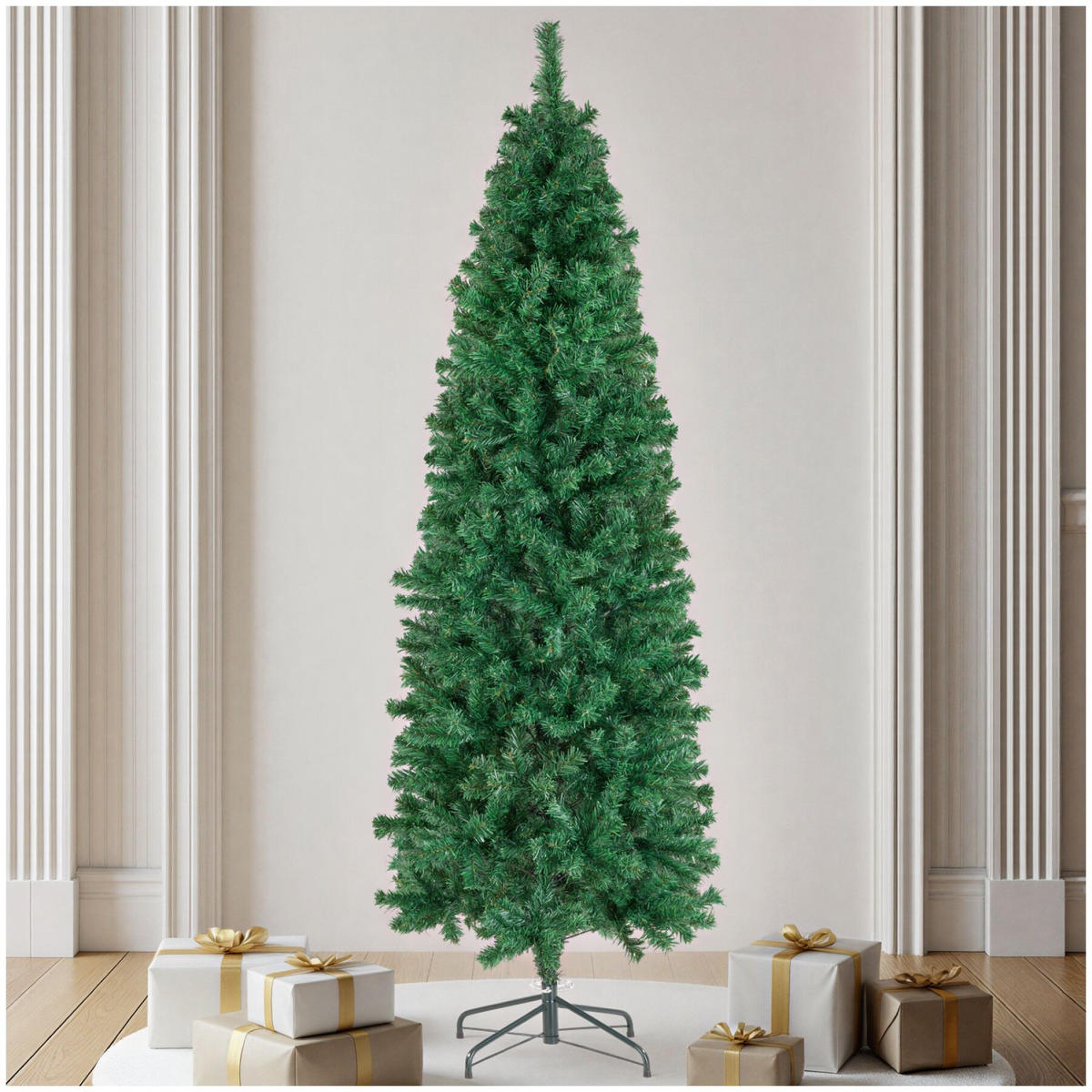 WEIHNACHTSBAUM Comet, pulverbeschichteter Metallständer mit Kunststoffkappen, grün - Grün, Kunststoff (180cm) - tectake