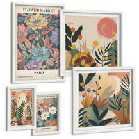 BILDER SET 5er Set - 50x50 cm & 20x30 cm & 40x60 cm Weißer Rahmen - Blumenposter Weinstadt - Weiß, Kunststoff (40/60cm) - TULUP
