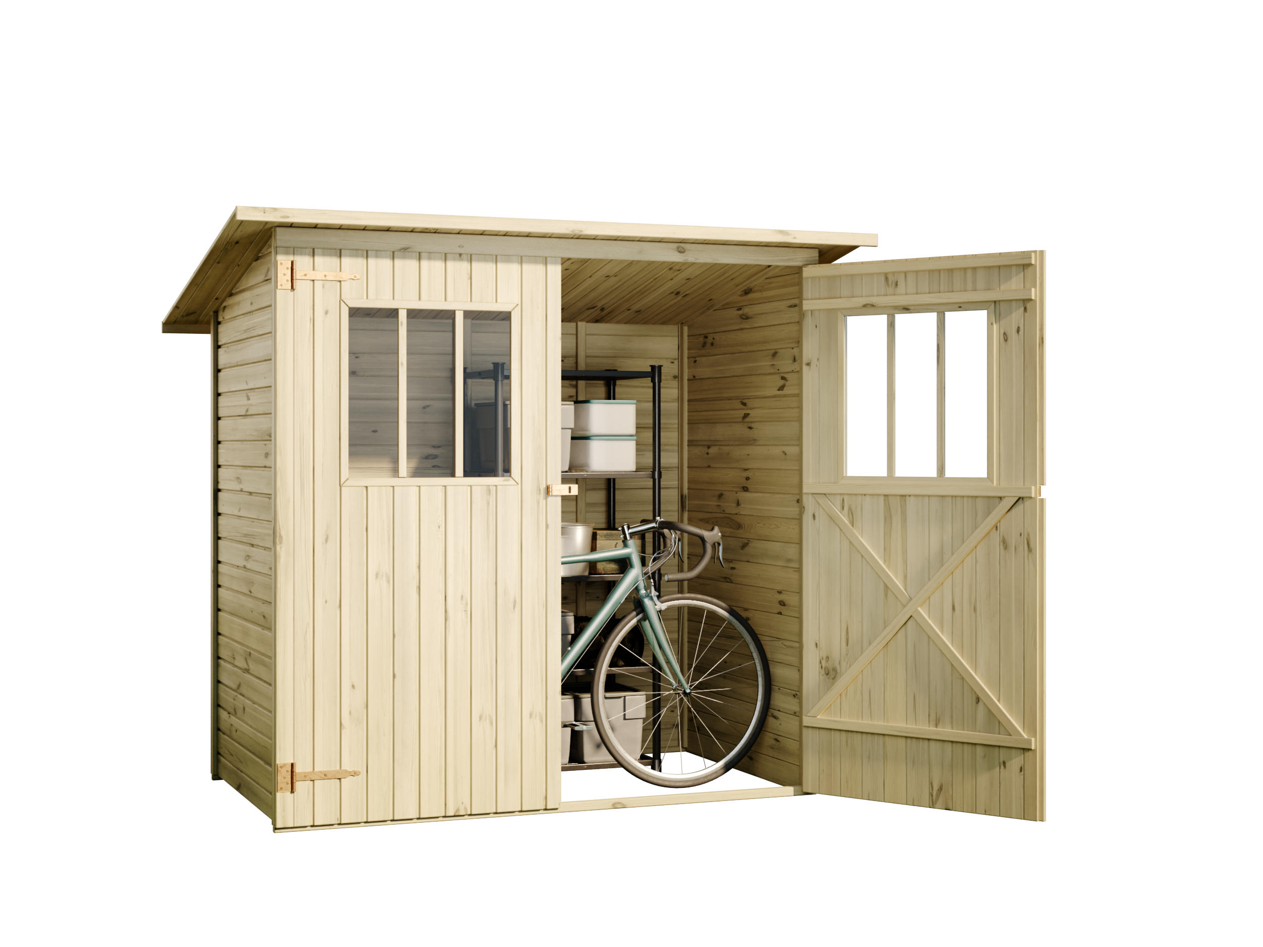 Alpholz Gerätehaus Natur 223x195x149 cm