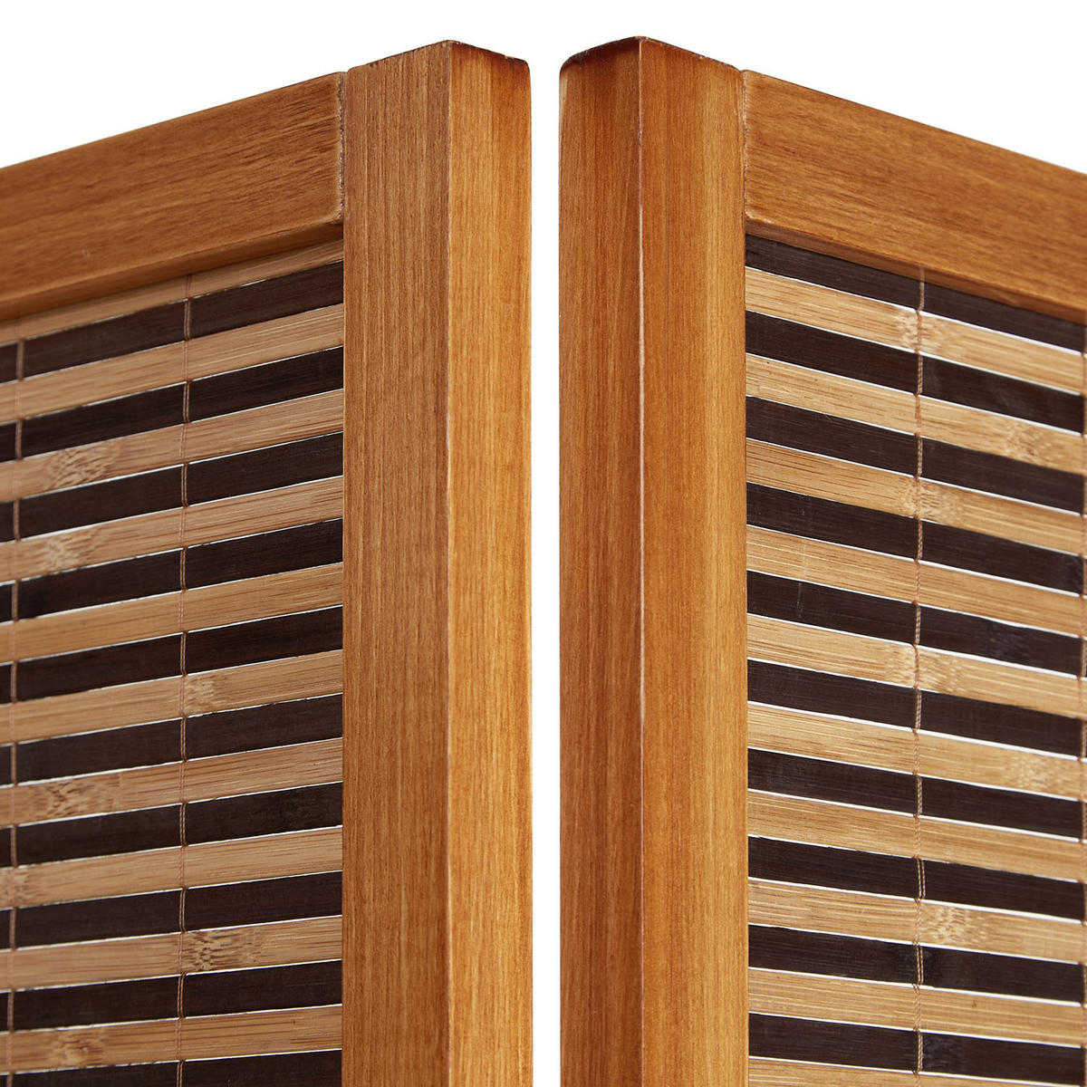 PARAVENT 5-tlg. 220/175 cm Braun Bambusstreben - Braun, Holz (220/175/2cm) - Homestyle4u