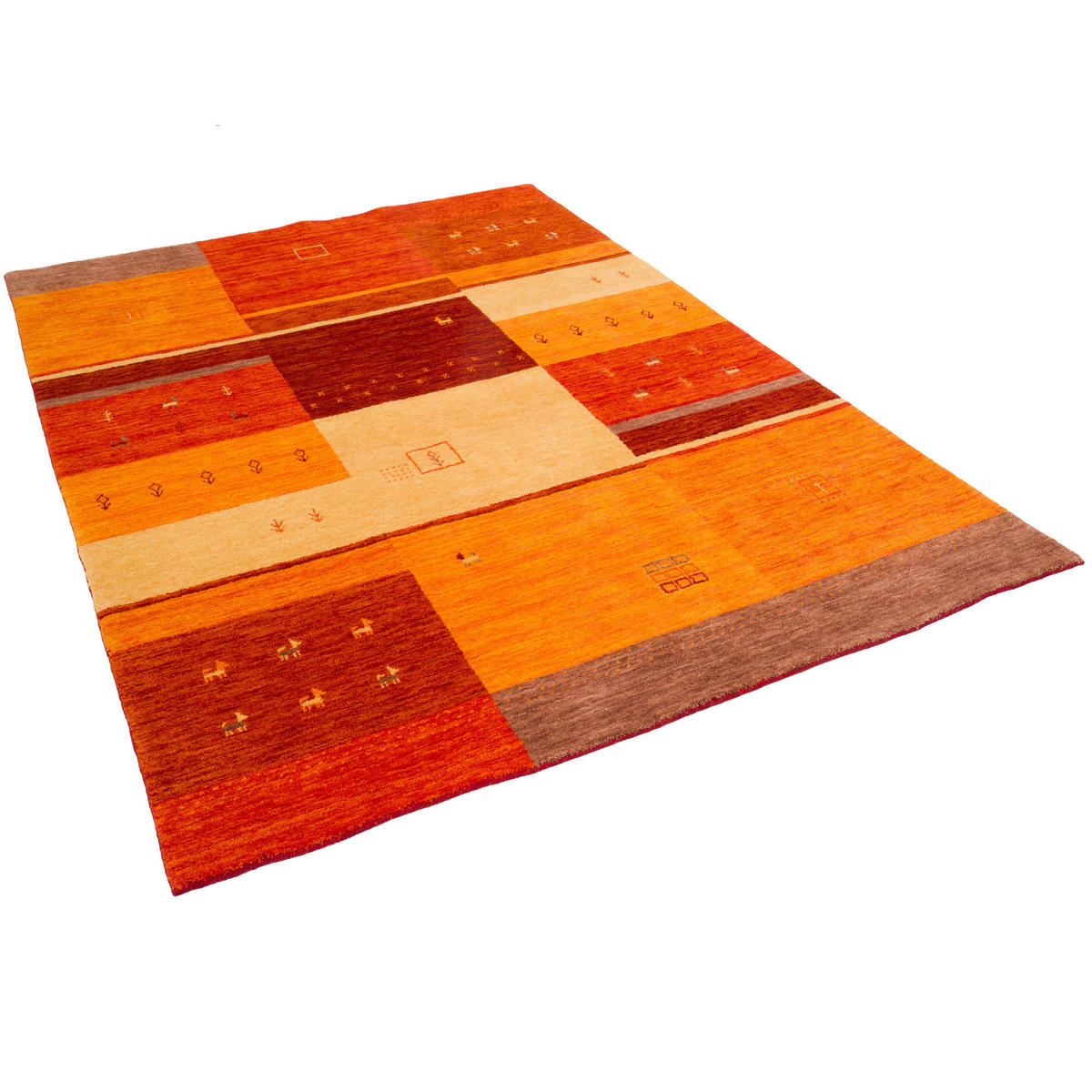 NATUR WOLLE TEPPICH GABBEH ESTA - Orange, Textil (70/300cm) - Pergamon