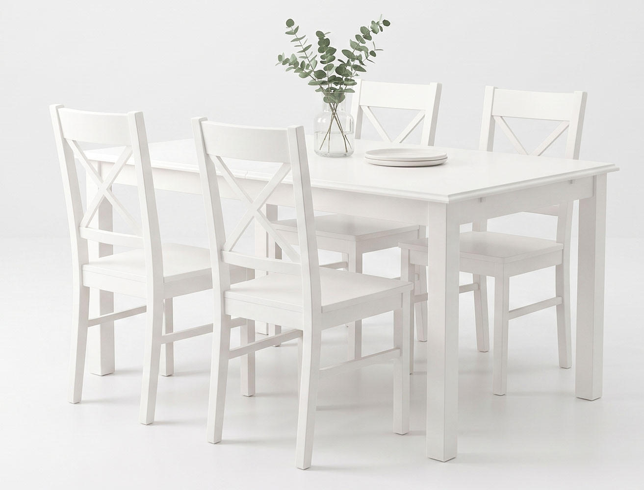 Feldmann-Wohnen Esszimmer-Set Weiß 197x75x93 cm