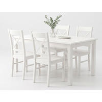 ESSZIMMER-SET Belluno Elegante 5-tlg Kiefer Weiß 150-197 / 93 / 75cm - Weiß, Holz (197/75/93cm) - Feldmann-Wohnen