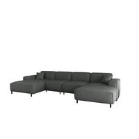 WOHNLANDSCHAFT Gloria In Artico - Anthrazit, Holzwerkstoff/Textil (378/73/165cm) - Fun Möbel