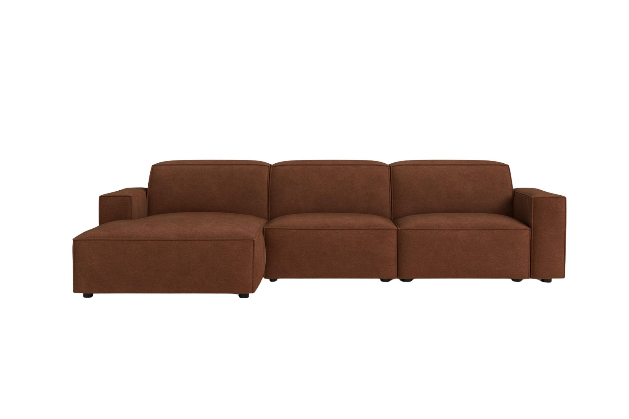 ECKSOFA Cursal L-Form, Stoff Salvador, Dunkelbraun, Links - Dunkelbraun, Holz (284/166cm) - Kaiser Möbel