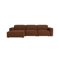 ECKSOFA Cursal L-Form, Stoff Salvador, Dunkelbraun, Links - Dunkelbraun, Holz (284/166cm) - Kaiser Möbel