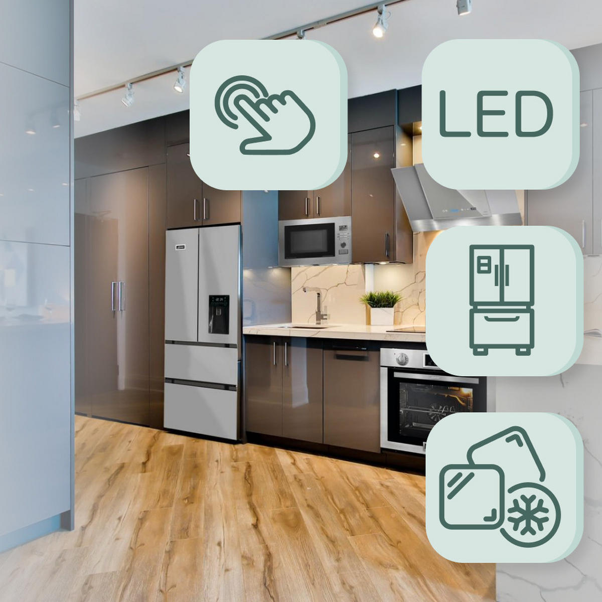 SIDE-BY-SIDE-KÜHLSCHRANK KS 80420 R N, 83.6 cm breit, No Frost 506 l - Edelstahlfarben, Metall (83.6/183/70.6cm) - Kaiser Küchengeräte