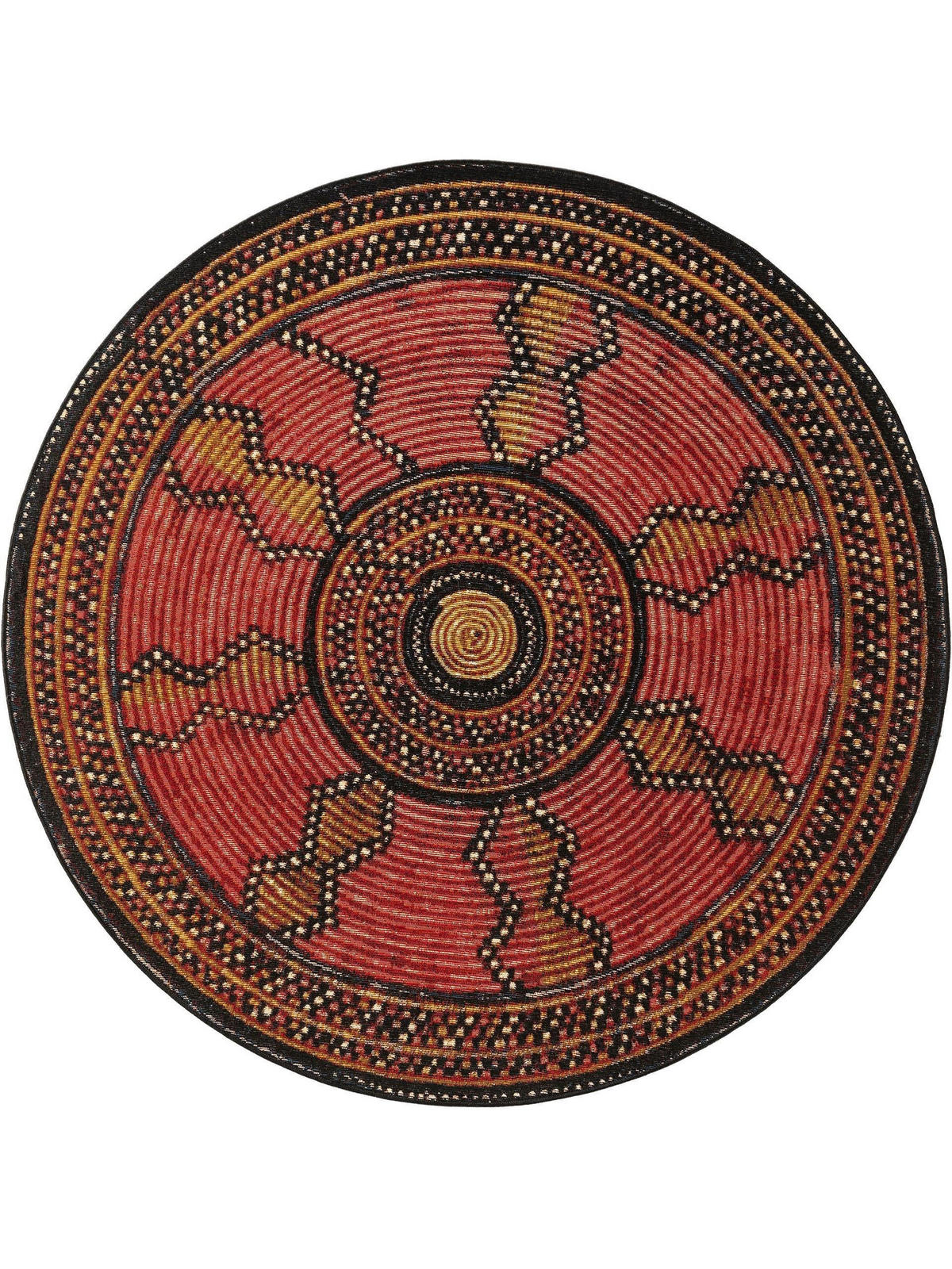 OUTDOORTEPPICH rund Artis Rot ø 160 cm rund - Rot, Textil (160/160cm) - benuta Nest