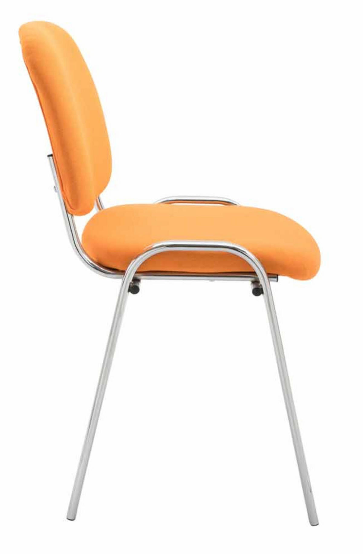BESUCHERSTUHL 4er Set Stoff orange - Orange, Textil/Metall (54/79/64cm) - CLP