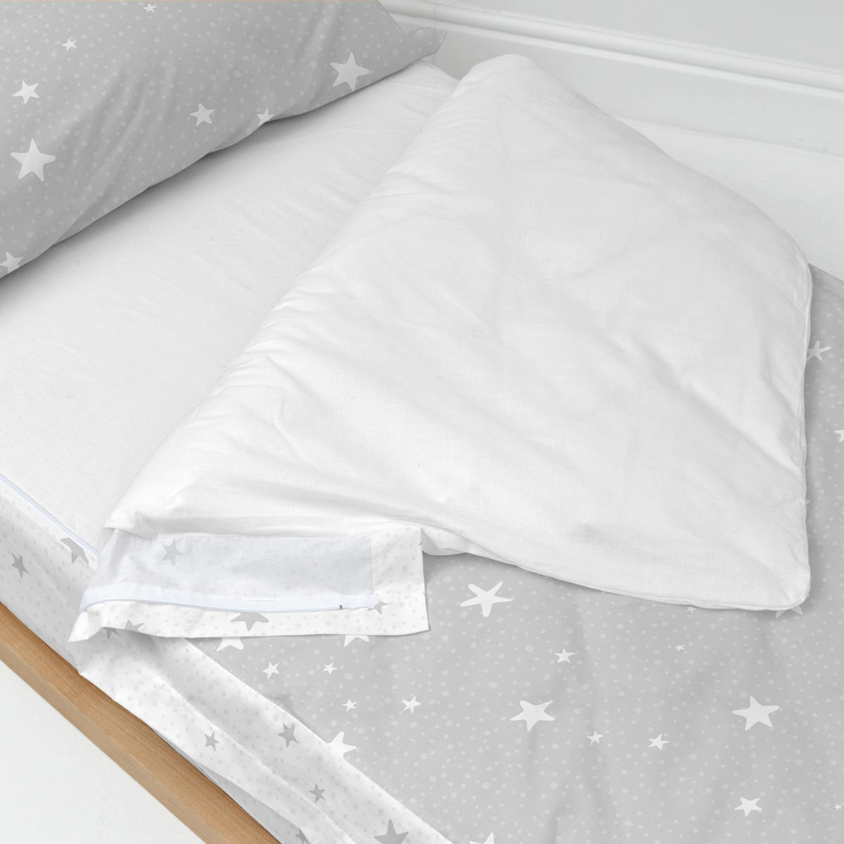 KINDER schlafsack Little star Grau 105x200 cm Ohne füllung - Grau, Textil (105/200cm) - Happy Friday