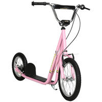 KINDERROLLER, Schwarz/Rosa, Stahl+ Gummi - Rosa, Metall (135/58/100cm) - HOMCOM