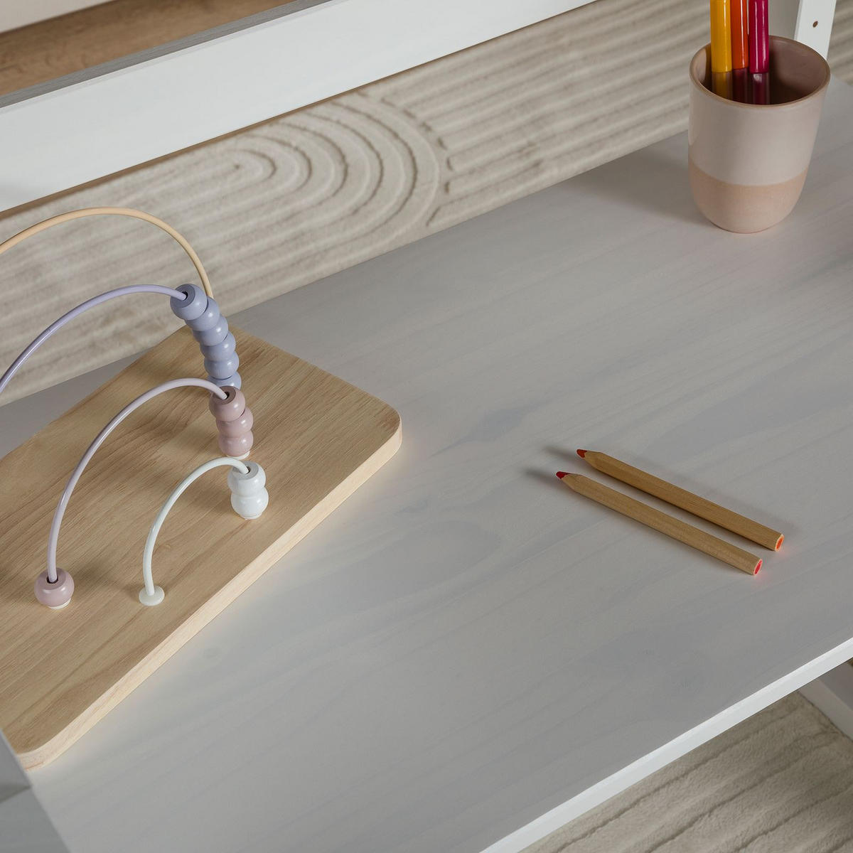 KINDERSCHREIBTISCH SUZA - Weiß, Holz (80/76/48cm) - IDIMEX