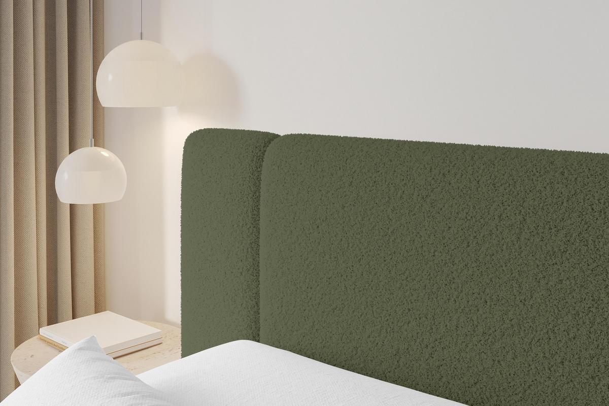 BOXBETT mit Matratze H4 - EVON Zanozek - 140x200 cm Grün - Jadegrün, Holzwerkstoff (140/200cm) - ALTDECOR