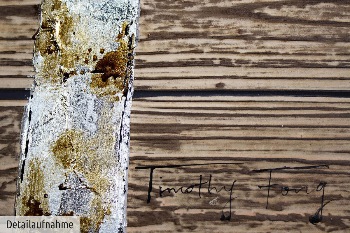 ACRYLBILD HANDGEMALT 80/80 cm - Beige/Goldfarben, Holz/Textil (1.6/80cm) - KUNSTLOFT