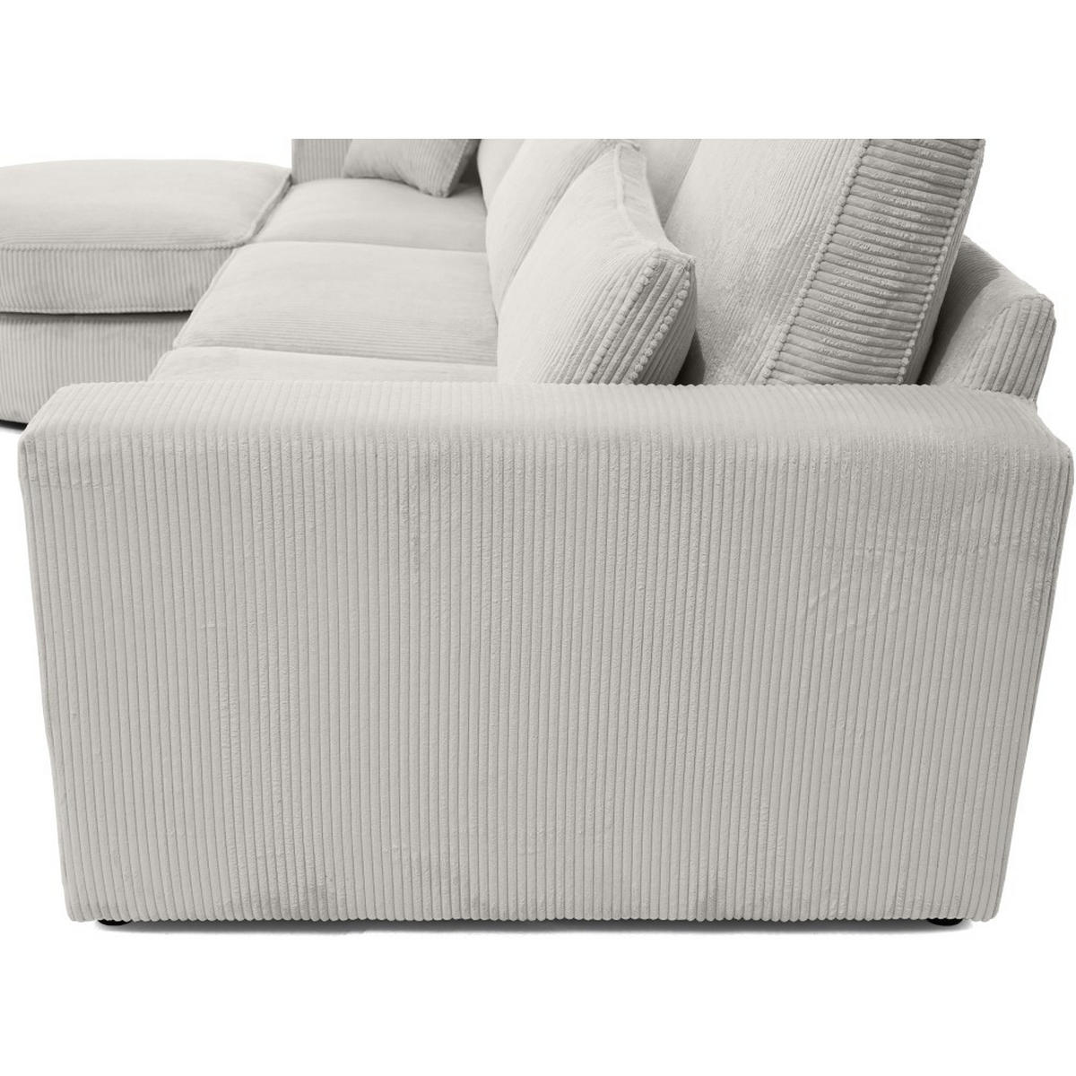 ECKSOFA Pablo ohne Schlaffunktion, mit abgerundeter Ottomane, links, Graubeige - Hellgrau, Textil (319/196cm) - Beautysofa