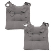 STUHLKISSEN Fino mit Schleifenband 2er Set grau - Grau, Textil (46/42/7cm) - Magma Heimtexx
